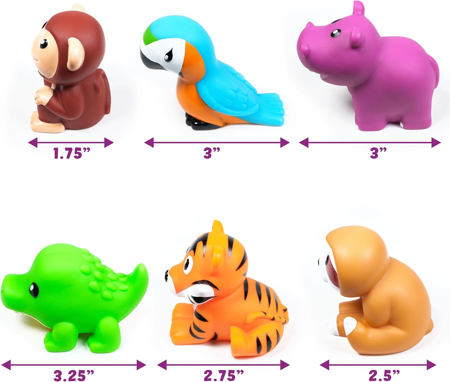 TimoTopia Mold-Free Bath Toys, 6-Pack No-Hole Soft Floating Bath Toy Set for Babies & Toddlers