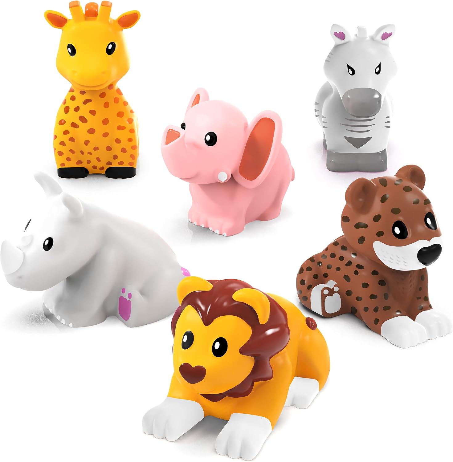 TimoTopia Mold-Free Bath Toys, 6-Pack No-Hole Soft Floating Bath Toy Set for Babies & Toddlers